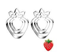 6pcs Strawberry Cookie Cutter Set, Strawberry Shaped Cookie Cutters Stainless Steel 3.5/2.5/1.5 Inch Fruit Mold, Essential Baking Tool for Biscuits Fondant Scone Muffin Bread Dough Homemaking Pastry