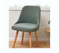 6PCS Stretch Velvet Dining Chair Covers with Armrests Bean Green Washable Slipcovers for Kitchen Living Room Office Protects & Refreshes Fur