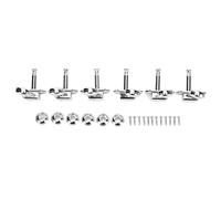 6Pcs String Tuning Key Oval Retro Gear Ratio Semi Closed Guitar Tuning Keys Silver 3L3R