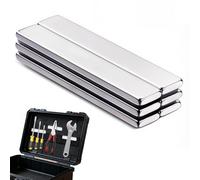 6PCS Strong Magnet, Neodymium Magnets, Bar 60 x 10 x 3 mm with Double-Sided Adhesive, Flat Magnets for Multi-Use, Powerful Magnetic Strips for Whiteboard, Crafts and Household Projects