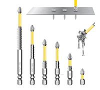 6pcs Strong Magnetic Screwdriver Drill Bit Set, Durability Screwdriver Drill Bit Set, Anti-Slip Magnetic Electric Screwdriver Set（yellow)