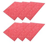 6Pcs Studio Panel Soundproof PanelAcoustic Absorbing Board, Fire Resistant SoundAbsorptionPowered (Red