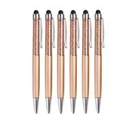 6pcs Stylus Pen for Mobile Phone and Tablet, Golden Plastic Retractable | Capacitive Touch, Smooth Writing, Does Not Scratch Screen, School Diary Use, Graduation Party School Season Decor