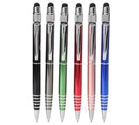6Pcs Stylus Pens Compact Clip Design Capacitive Stylus Ballpoint Pen for Touch Screen - Dual Function Writing and Touch Precision, Portable for Everyday Use