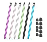 6Pcs Stylus Pens for Touch Screens, High Sensitivity Tablet Pen Stylus, 2 in 1 Tablet Stylus for Drawing and Writing, Phone Stylus Pens with 10 Spare Nibs for Tablets Smartphones Touch Devices