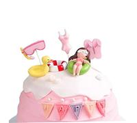 6Pcs Summer Cake Topper Swimming Pool Cake Decoration Beach Cake Toppers Hawaiian Beach Themed Cake Decoration for Birthday Party Supplies Summer Cake Decoration Summer Cake Topper Tropical Cake Decor
