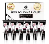 6Pcs Super Strong Nail Glue Non Uv Semi Solid Nail Glue For Nail Art Home