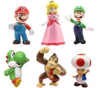 6pcs Superheroes, Super Mario Brothers Cake Toppers, Happy Birthday Cake Topper, Mario Party Decorations, Mario Action Figures Cupcake Decorations, Mario Wonder