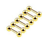 6PCS Surgical Steel Anodized Barbell Stud 16g 1.2mm 1/4 6mm 3mm Ball Rook Cartilage Earrings Eyebrow Piercing Jewellery 6331