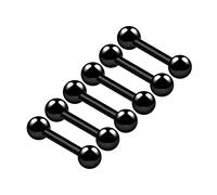 6PCS Surgical Steel Anodized Black Barbell Ring 16g 1.2mm 5/16 8mm 3mm Ball Tragus Rook Earring Helix Piercing Jewellery 6334