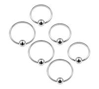 6PCS Surgical Steel Captive Bead Hoop 20g 8mm 10mm 3mm Ball Cartilage Nose Septum Earrings Eyebrow Piercing Jewellery 4696