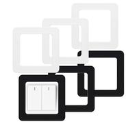 6Pcs Switch Surround, Plate Covers, 3.38inch Switch Guard, Ideal for High-Traffic Areas Where Frequent Use Occurs, Assistance, Black and White