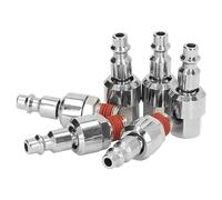 6PCS Swivel Air Hose Fittings, 1/4 Inch Npt Air Hose Coupler Air Tool Fittings Swivel Air Plug Air Hose Connector Air Coupler Quick Connect Male Plugs Stainless Steel Air Hose Adapter Stainless Steel