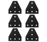6pcs T Shape Joint Plate 5 Hole Aluminium Bracket Black
