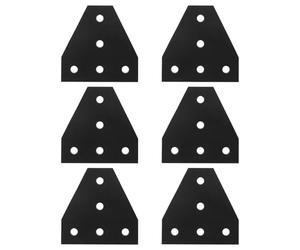 6pcs T Shape Joint Plate 5 Hole Aluminium Bracket Black