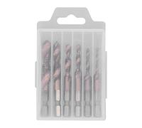 6Pcs Tap Drill Bit Set, Ti Plated HSS Drill Tap Combo, Hex Shank Tapping Drilling Tool for Steel, Includes M3 M4 M5 M6 M8 M10, for Thick Cast Iron, Stainless Steel, Aluminum Alloy