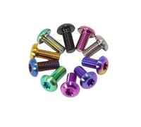 6pcs TC4GR5 Titanium Bolts M5x10 12mm Screw Bolt for Disc Brake Rotors Mountain Bike & Road Bike T25 Head Bicycle disc(Green,M5x10 6pcs)