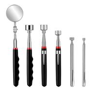 6Pcs Telescopic Magnetic Pickup Tool, 1.5Lb/3.5Lb/10Lb/15Lb/30Lb Telescopic Magnet Rod Set, Extendable Magnetic Pickup Tool, Strong Magnet Stick with Pocket Clip, Mechanic Tools for Car Screws Nuts