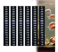 6Pcs Temperature Meter Sticker, Aquarium Thermometer, Stick-on Thermometer Strip 10-40°C for Turtle Tank, Tropical Fish, Reptile, Home Brew Fermentation, Fish Tank and Other Glass