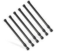 6Pcs Tension Rod, Goowin 30-50cm Tension Rods for curtains, No Drilling Rustproof Spring Adjustable Tension Curtain Rod for Windows, Bookshelf,Wardrobe Bars, Drying Support Rods (Black)