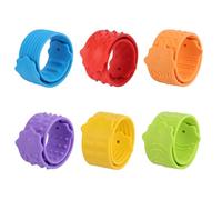 6pcs Textured Slap Bracelets, 6 Colors Textured Silicone Sensory Fidget Toys Calm Down Travel Airplane Toys for Office Desk