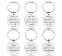 6PCS Thank You Gift for Fitness Coach Inspirational Gift Keyring for Colleague Friend Workout Gifts for Women Gift for Gym Enthusiast Fitness Lover Birthday Christmas Motivational Fitness Gift