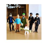 6pcs The Set Adventures Of Tintin Snowy Captain Haddock Action Gift Figure Kids