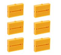 6pcs Tie Point Small Solderless Breadboard Circuit Board | Yellow ABS Construction, No-solder Setup, Portable Format, Supports Electronic Components and Ic Chips on Workbenches