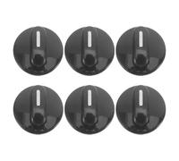 6pcs Timer Knob Cap D Shaft 6mm Black Plastic Replacement Part