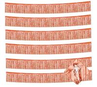 6pcs Tinsel Garland 10Ft Rose Gold Foil Fringe Metallic Wall Hanging Decor for Wedding Birthday Party Christmas New Year Celebration, Tinsel Fringe