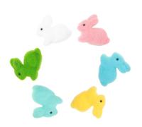 6pcs Tiny Easter Bunny Figurine Foam Desktop Doll House Decoration