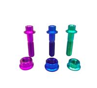 6PCs Titanium BBS Split Rim Bolts 12Point Nut M7*24 M8*32 12Point Head Screw Ti6Al4V TwoPiece Three Pieces Wheel Hub Ti Fastener(Puple,M7x24)