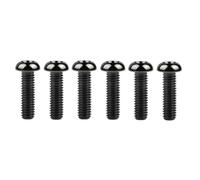 6pcs Titanium Bolt Half Round T30 Torx Head Screws M6x10 15 20 25 30 35mm, Black, M6,20mm
