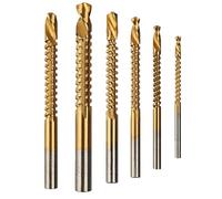 6PCS Titanium Coated Twist Drill Bits, Titanium Cobalt Drill Bit Set 3mm-8mm High Speed Drilling Bits for Cutting and Drilling