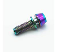 6pcs Titanium Screws M5 X 16 18 20mm Tapered Ti Bolts With Washer Allen Key Cone Hexagonal Socket For Bicycle Stem & Handlebar(Multicolor,M5x20mm)
