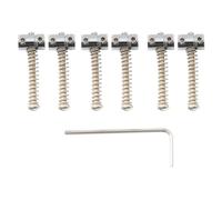 6PCS TL Guitar Saddle Sets, Compatible for Fender | Steel Brass saddle,bridge hardware,small barrel 10.8mm replacement set(Chrome)