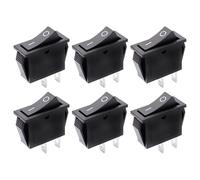 6PCS Toggle Switch, On/Off Mini Boat Switch 16A 250VAC, 2 Pin Toggle Press Button Rocker Switch for Car Auto Boat Household Appliances, Black