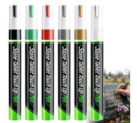 6Pcs Tombstone Marker Pen, Quick Dry Gravestone Paint Pens for Restoring Faded Grave Inscriptions, Waterproof Stone Touch-up Pen Paint Marker, for Faded Headstone, Ceramic, Stone, Crafting(mix)