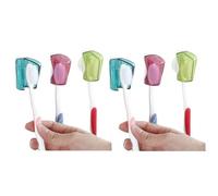 6Pcs Toothbrush Holder Travel Toothbrush Head Covers with Suction CupBathroom Wall Mount Suction Cup Rack Cap Cover for Bathroom Portable Suction Cup Toothbrush Holder （Multicolor ）