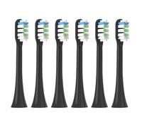 6PCS Toothbrushes Head,Compatible for SOOCAS X3/X3U/X3Pro/V1/X5/X1 Pro Sonic Colorful Toothbrush Soft Bristle Nozzles(6black)