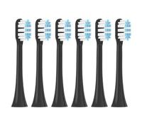 6PCS Toothbrushes Head,Compatible for SOOCAS X3/X3U/X3Pro/V1/X5/X1 Pro Sonic Colorful Toothbrush Soft Bristle Nozzles(6blackblue)