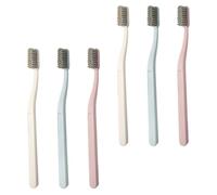 6pcs Toothbrushes Nylon Firm Bristle Manual Teeth Cleaning Brush Pack | Matte Frosted ABS Handle, Secure Grip, Portable Design for Travel Toiletry Kits and Smoker Oral Care
