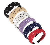 6PCS Top Knotted Headbands Wide Non-Slip Alice Band for Women