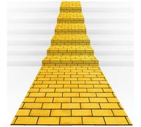 6Pcs Total 4.5x54 Feet Yellow Brick Road Floor Runner for Wizard Oz Party Decorations,Long Disposable Brick Stone Wall Backdrop Tablecloth for Halloween Princess Cosplay Medieval Castle Party Supplies
