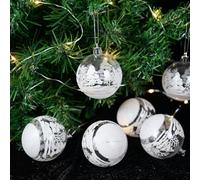 6Pcs Transparent Christmas Baubles, 6cm Snowball Ornaments Clear Plastic Fillable Ball Tree Decorations for Holiday Party Home Decor