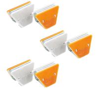 6pcs Trapezoid Guardrail Reflector Double-sided Reflective Markers | Yellow Microprismatic Film Surface, Iron and ABS Material, Adhesive Mounting for Highways and Rural Roads