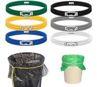 6PCS Trash Can Rubber Bands, Fits 33 Gallon Trash Cans Colorful Bands Adjustable Garbage Can Rubber Bands with Buckle Homewares Litter Box Bands Kitchen Trash Bag Bands for Home Kitchen Office