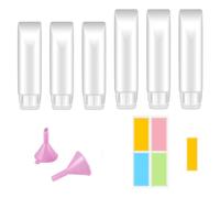 6pcs Travel Bottles,30ml & 50ml Clear Plastic Empty Squeeze Bottle,Transparent Refillable Cosmetic Containers,Leak Proof Small Squeeze Bottles for Toiletries and Cosmetics