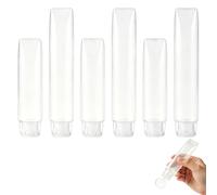 6pcs Travel Bottles for Toiletries,50ml 30ml Leakproof Plastic Empty Refillable Squeeze Bottles for Toiletries with Flip Cap,Transparent Refillable Small Travel Containers for Cosmetics Makeup Shampoo