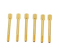 6Pcs Tremolo Bridge Saddle String Lock Screws, Electric Guitar Double Locking Through - Mount Intonation System, Gold Metal Bridge Parts for Fender Telecaster Replacem